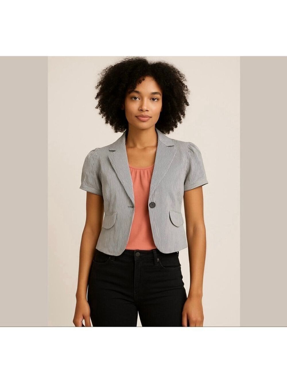 GRACE ELEMENTS Short Sleeves Blazer Size 6P - Academia, Preppy, Corpcore, Office